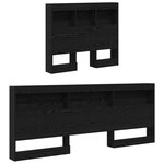 vidaXL Tête de lit de rangement Chêne noir 90 cm Bois d'ingénierie