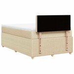 vidaXL Sommier à lattes de lit avec matelas crème 120x190 cm tissu