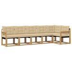vidaXL Ensemble de canapés d'extérieur 6 pc Blanc et Beige