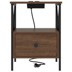 vidaXL Cabinet de chevet avec tiroir Chêne marron 41.5 x 40.5 x 55 cm