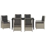 vidaXL Ensemble de salle à manger pour jardin 7 Pièces Gris clair