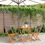 vidaXL Ensemble de bistro 3 Pièces anthracite tissu et bois massif