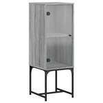 vidaXL Armoire latérale avec porte en verre sonoma gris 35x37x100 cm