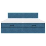 VidaXL Cadre de lit ottoman avec matelas bleu foncé 180x200 cm velours