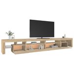 vidaXL Meuble TV avec lumières LED Chêne sonoma 290x36 5x40 cm