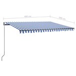 vidaXL Auvent automatique capteur de vent/LED 400x300 cm Bleu et blanc