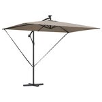 vidaXL Parasol Taupe 294 x 200 x 270 cm Polyester et Aluminium