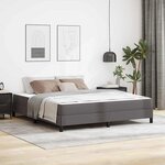 vidaXL Cadre de lit avec matelas Gris 180 x 200 cm tissu
