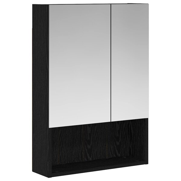 vidaXL Armoire Miroir de Salle de Bain Chêne noir 50 x 14 5 x 70 cm