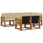 vidaXL Ensemble de canapés d'extérieur 7 Pièces Naturel et Beige