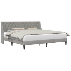 vidaXL Cadre de lit avec tête de lit Gris clair 200 x 200 cm Velours