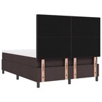 vidaXL Lit à ressorts avec matelas et LED - Marron foncé - 140 x 200 cm Tissu