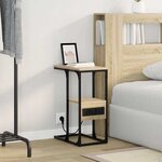 vidaXL Cabinet de chevet avec tiroir Chêne sonoma 41.5 x 26 x 60.5 cm