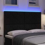 vidaXL Tête de lit avec des lumières à LED Réglable Noir 144 cm tissu