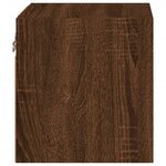 vidaXL Meuble TV mural avec lumières LED chêne marron 30x28 5x30 cm