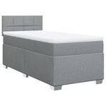 vidaXL Sommier à lattes de lit et matelas Gris clair 90x190 cm Tissu