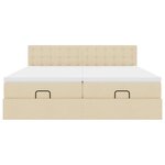 VidaXL Cadre de lit ottoman avec matelas crème 180x200 cm tissu