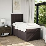 vidaXL Sommier à lattes de lit avec matelas Marron foncé 100x200 cm