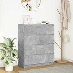 vidaXL Buffet gris béton 80x35x99 cm bois d'ingénierie