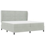 vidaXL Lit à ressorts avec matelas Gris clair 200 x 200 cm Polyester