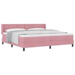 vidaXL Lit à ressorts avec matelas Rose 200 x 200 cm Polyester