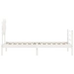 vidaXL Cadre de lit avec tête de lit blanc simple bois massif
