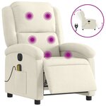 vidaXL Fauteuil inclinable de massage électrique crème velours