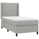 vidaXL Sommier à lattes de lit et matelas Gris clair 90x190 cm Tissu