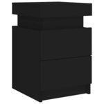 vidaXL Tables de chevet avec lumières LED 2 Pièces noir 35x39x55 cm