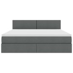 vidaXL Lit de rangement LED avec matelas Gris foncé 180 x 200 cm Tissu