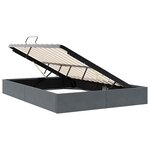 vidaXL Lit de Rangement avec matelas Gris foncé 153 x 203 cm Velours