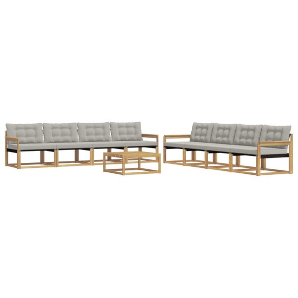 vidaXL Ensemble de canapés d'extérieur 9 pc Blanc et gris clair