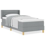 Lit à ressorts vidaXL avec matelas Gris clair 80x200 cm Tissu