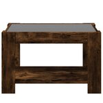 vidaXL Table basse avec LED chêne fumé 73x53x45 cm bois d'ingénierie