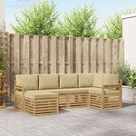 vidaXL Ensemble de canapés d'extérieur 6 pc Blanc et Beige Polyester