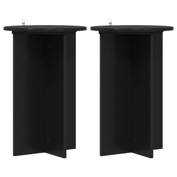 vidaXL Support de Plante 2 pièces Noir Ø40 x 60 cm Bois d'ingénierie