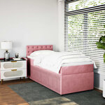 vidaXL Sommier à lattes de lit avec matelas Rose 90x190 cm Velours