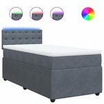 vidaXL Sommier à lattes de lit et matelas Gris foncé 80x200 cm Velours