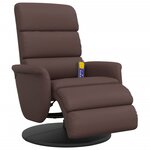 vidaXL Fauteuil inclinable de massage repose-pieds marron similicuir