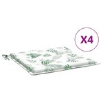 vidaXL Coussins de chaise lot de 4 motif de feuilles 40x40x3 cm tissu