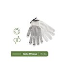 Pack and Move - Lot de 12 Paires de gants de travail déménagement - Coton et PVC antidérapant - Blanc et Noir