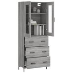 vidaXL Buffet haut Sonoma gris 69 5x34x180 cm Bois d'ingénierie