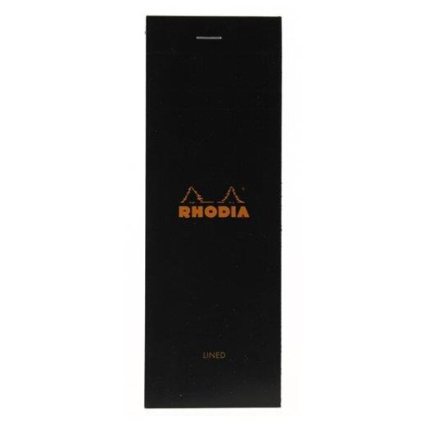 Bloc BLACK N°8 7,4x21 cm 80F agrafées 80g ligné RHODIA