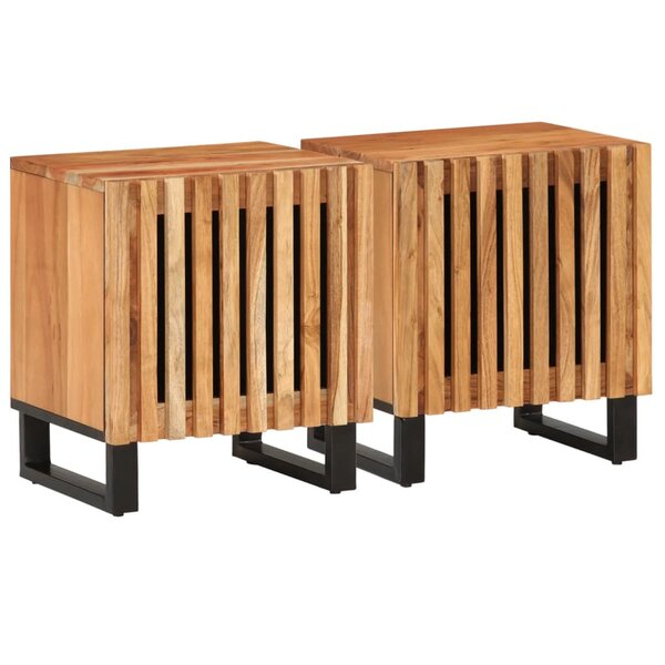 vidaXL Tables de chevet 2 Pièces 40x34x46 cm bois d'acacia massif