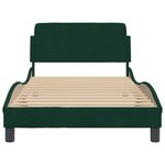 vidaXL Cadre de lit Dover vert foncé 100x200 cm velours
