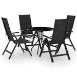 vidaXL Ensemble de bistro 5 Pièces noir et anthracite