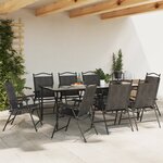 vidaXL Chaises de jardin pliables lot de 8 en acier et textilène