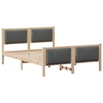 vidaXL Cadre de lit avec tête de lit marron et gris foncé 140 x 200 cm