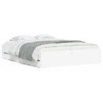 vidaXL Cadre de lit avec tiroirs blanc 140x190cm bois d'ingénierie