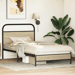 vidaXL Cadre de lit sans matelas 100x200 cm chêne sonoma